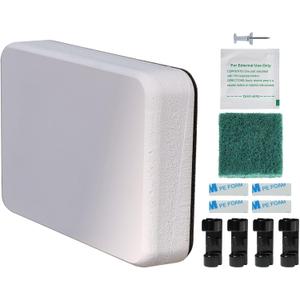 White - Jumbo Size 6.5" x 4.75" x 0.87" Stern Pad, Screwless Transducer Mounting Plate kit, Marine-Grade Transducer Mounting Board Hardware Kit (for Large 3D Scan Transducers)