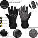 MOREOK Waterproof & Windproof -30F Winter Gloves for Men/Women, 3M Thinsulate Thermal Gloves Touch Screen Warm Gloves for Skiing,Cycling,Motorcycle,Running (Black, L)