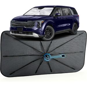 Car Windshield Sun Shade for Kia Carnival 2022-2026 [Reflective Coated Fabric] Sunshade Umbrella for Front Window, Car Shades Sun Visor Keep Car Cool and Protects Interior, 1:1 Exact Fit