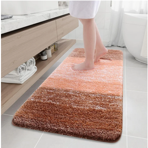 Arotive Microfiber Bathroom Rugs, Shaggy Soft and Absorbent Bath Rug, Non-Slip, Thick Plush Machine Washable Dry Bath Mats for Bathroom, Tub and Shower, 59x24, Grey