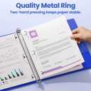 SUNEE 3 Ring Binder 2 Inch 1 Pack, Clear View Binder Three Ring PVC-Free (Fit 8.5x11 Inches) for School or Office Supplies, Blue