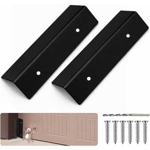 2 Pcs Garage Door Mouse Guard - Garage Door Seal Guards Rustproof Side Seal - ONE-TIME Install Blocks Rats/Snakes/Leaves/Moisture - Heavy Duty for Residential & Commercial Use -5.9" H x 1.3" W- Black