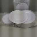 U-QE 100 Pieces White Plastic Plates - White Disposable Plates - Premium Hard Plastic Disposable Plates for Wedding and Party Use Including 50 Dinner Plates 10 '' & 50 Dessert Plates 7.5 ''