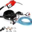 GAOMON 12V Fuel Transfer Pump, Electric Diesel & Gasoline Transfer Pump Kit with Nozzle Hose, 8 GPM Self Priming, Black