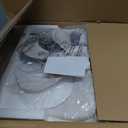 DLLT Caged Ceiling Fan with Lights: 26" Large Bladeless Fandelier with Light and Remote - Cement Industrial Chandelier Fan Light Semi Flush Mount Rustic Enclosed Fans Bedroom Dining Room Kitchen (White Gold)