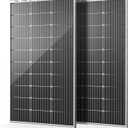 HQST 100W 12V Monocrystalline Solar Panel, High Efficiency Module PV Power for Battery Charging Boat, Caravan, RV and Any Other Off Grid Applications(2-Pack Solar Panels)