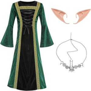 TOONRAIN Princess Costume Medieval Renaissance Dress Girls for Halloween Cosplay