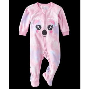 The Children's Place,and Toddler Fleece ZipFront One Piece Footed Pajama Koala Face,SPARKLE PINK,3T