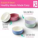 Elk and Friends Kids Porcelain Bowls with Silicone Suction Sleeves | Suitable for Babies/Toddlers | Microwave & Dishwasher Safe | Stay Put Dinnerware | Snack Dishes | 4 Pack