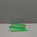 Fiesta First 10 EXTRA WIDE Long Reusable Hard Plastic Drinking Straws + Cleaning Brush - Fat Thick Large Jumbo Straws for Smoothies and Milkshakes - Green - Dishwasher Safe BPA Free