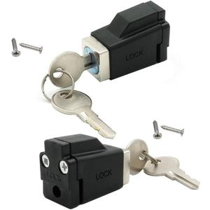 2 Pack Sliding Window Stopper Lock with 2 Keys - for Thickness 1/4" Small Frame Edge Clamp, Aluminum Alloy Windows Frame Locking Tool for Home Office Children Safety Sash Requires Drilling