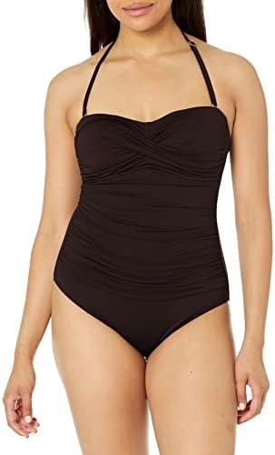 Anne Cole Women's Twist Front Shirred One Piece Swimsuit Size 8