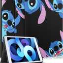 JoySolar for iPad 7th/8th/9th Gen Folio Case - Cute Design Book-Style Protector Classic Cartoon Kawaii Pattern for Kids Boys Girls Adults Fashion Cover