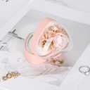 2 x LETURE Creative Heart Shaped Ring Gift Box with Flower, Velvet Earrings Jewelry Case, Jewellry Display Box for Wedding, Engagement, Proposal, Birthday and Anniversary (Pink)