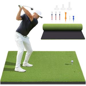 Golf Mat, 5x4ft/6x4ft Large Golf Hitting Mats for Practice Outdoor Indoor, 26mm Thick, High-Elasticity Artificial Turf Mat for Garage Simulator Chipping Driving Swinging Training, Gifts for Him Men, 5x4ft 26mm Large Sized