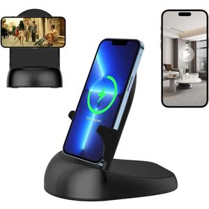 Alkaenum FHD 1080p Dome Camera WiFi Wireless Phone Charger,Indoor Security Camera with Motion Activated, (Rotate Lens) 250Viewing Angle for Home Security(2.4/5G) (Black)