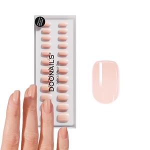 DOONAILS Soft Gel Press On Nails - 30 Pcs Kit with Stickers in 15 Sizes Pink, Short Square Reusable Glue On Fake Nails, Handmade & Salon-Quality Finish, Vegan & Cruelty-Free, Uas Postizas