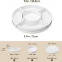 MALACASA Porcelain Divided Serving Dishes, Appetizers Tray, Serving Tray for Party - Perfect for Chips and Dip, Fruit, Veggies, Candy and Snacks, Divided Serving Platter, Relish Tray, White