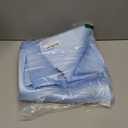 100 Pack Light Blue Satin Napkins - 17x17 Inches, Elegant Scalloped Square Table Napkins for Restaurant, Weddings, Banquet, Party