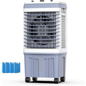 Swamp Cooler Air Conditioner, Portable Evaporative Air Cooler with 3 Speeds, Portable Ac with 5.5 Gal Tank for Patio Garage Commercial