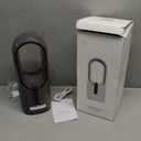 KONSIDEN Desk Fan Bladeless, 11.8 Inch Office Fan Small, Quiet, 3 Speed Adjustment, Touch Control, Easy to Clean, Desk Fans Small Quiet, Ideal for Office, Living Room, Bedroom (Gray/Dark Red)