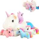 Amazon.com: SQEQE Unicorn Toys Stuffed Animal 5 in 1, Plush Toy Rainbow Flying Unicorns with Wings for Christmas, Valentine's, Birthday Gifts, Plushies Unicorn Pillow with 4 Babies in Her Tummy for Girls Age 4-8 : Toys & Games