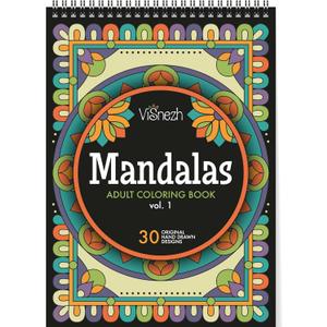 ViSnezh Adult Coloring Book: Unique A4 Mandalas for Women - Stress Relief, Hardback Spiral Bound, Thick Paper