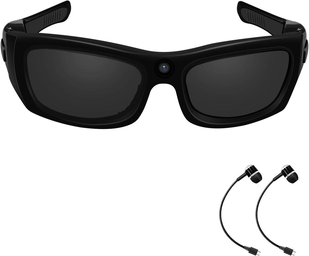 Camera Sunglasses Video Glasses Camera Bluetooth Glasses Camera UV Protection Polarized Lens Sport Action Glasses for Travel, Outdoor, Cycling, Driving