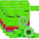 Perco 1 Line Fluorescent Green Labels - 80 Rolls, 10 Sleeves, 80,000 Blank Price and Date Gun Labels for Perco 1 Line Price and Date Guns - Made in USA