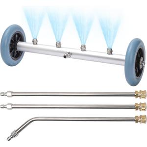 16 Inch Undercarriage Pressure Washer Attachment, Pressure Washer Undercarriage Cleaner, Under Car Washer Attachment with 3 Extension Wand, 4000 PSI