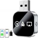 2026 Upgrade 3 in 1 Wireless Carplay Mirror Link Adapter for iPhone/Apple/Android Phone to Car Screen, Auto Connect-Black