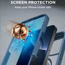 Miracase Magnetic for iPhone 16 Pro Case Full-Body Phone with Built-in Glass Screen Protector, [Compatible with MagSafe] Military Drop Proof 16 Pro Cover Bumper 6.3 inch, Blue