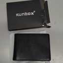RUNBOX Wallet for Men Slim Leather Bifold RFID Blocking Minimalist Front Pocket Design with Gift Box (Black(one-pocket))