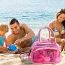 2 x TotePrint 1 Pcs Clear Pink Glitter Jelly Toiletry Bag Waterproof Travel Toiletry Bag with Zipper and Handle Cosmetic Bag