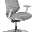 Branch Ergonomic Chair - A Versatile Desk Chair with Adjustable Lumbar Support, Breathable Mesh Backrest, and Smooth Wheels - Experience Optimal Comfort and Support - Pebble - White