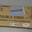 3 Packs Bamboo Cutting Board Set with Holder Nice Solid Thick Wood Deep Juice Groove & Built-in Handles Chopping Board Large Big Small Best Hardwood Kitchen Counter Organic Vegetable Meat BBQ Kit