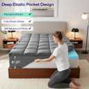 OLANLY Dual-Layer 4 Inch Full Size Memory Foam Mattress Topper for Back Pain, 2 Inch Cooling Pillow Top Mattress Pad Cover and 2 Inch Gel Memory Foam Topper, Deep Elastic Pocket, Grey