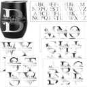 Janlaugh 10 Sheets Waterproof Split Letter Stickers Personalized Name Stickers for 30 40 oz Tumbler Water Bottle Floral Monogram UV DTF Cup Wraps Alphabet Letter Decals for Glass Cup Laptop(Silver)