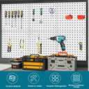 6 Pack Steel Peg Board,Universal 1/8 and 1/4 Pegboard Accessories,Ideal for Garage Tool Storage, Office Organization, Craft Room, Kitchen etc. (White, 6-12X12)