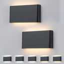 Nigaut Modern LED Wall Sconce Light, 15W 3000k-6500k Adjustable Black Bathroom Vanity Light Fixtures for Hallway Bedroom Stairwell Up and Down Lights Indoor 2-Pack (11-inch)