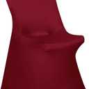 Obstal 10Pcs Stretch Spandex Chair Covers for Party Folding Chair - Universal Fitted Chair Slipcovers Protector for Wedding, Banquet, Holiday, Celebration (Burgundy, 10 Packs)
