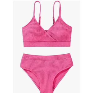 Girl's 2 Piece Swimsuit Solid Spaghetti Strap Bikini Sets Beach Bathing Suit Swimwear for Teen Girls 11-12Y