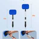 AstroAI Windshield Cleaner Tool, Microfiber Car Window Cleaner with 4 Reusable and Washable Microfiber Pads and Extendable Handle Auto Inside Glass Wiper Kit, Blue