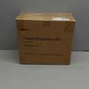 Glass Laundry Detergent Dispenser with Shelf & Bamboo Lid - 120 Oz Liquid Detergent, Laundry Soap & Fabric Softener Dispenser for Laundry Room Organization and Storage with 2 Cups & 8 Labels