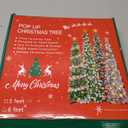 HMASYO 6 FT Pop Up Christmas Tree with 100 LED Lights & Remote, Pink Christmas Tinsel Tree, Collapsible Artificial Pencil Tree for Home Office Party Decor, USB Powered Timer Lights, Easy Assembly