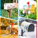 Dispowreath 4 Pcs Mailbox Covers Magnetic Standard Size 18 x 21 Inch Hello Spring Summer Autumn Winter Magnetic Mailbox Covers Wraps for Holiday Christmas Garden Yard Home(Romantic Style)