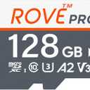 ROVE PRO Micro SD Card microSDXC 128GB Memory Card with Full-Size SD Adapter 100MB/s Read Speed, C10, U3, V30, 4K, A2 for Dash Cam, Android Smart Phones, Tablets, Games
