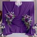 50ft×15ft Deep Purple Backdrop Curtain for Wedding Parties, W5' x H15'