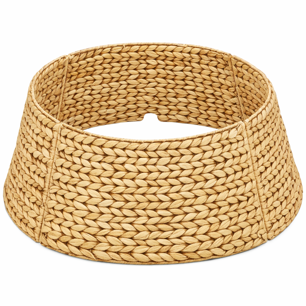 CENBOSS Rattan Christmas Tree Collar, Wicker Tree Skirt & Stand Base Cover (Brown Wash, 30 inch)