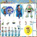 Toy Cartoon Birthday Party Decorations, Toy Themed Party Supplies Include Banner, Cake Topper, Cupcake Topper, Balloons, Backdrop, Tablecloth